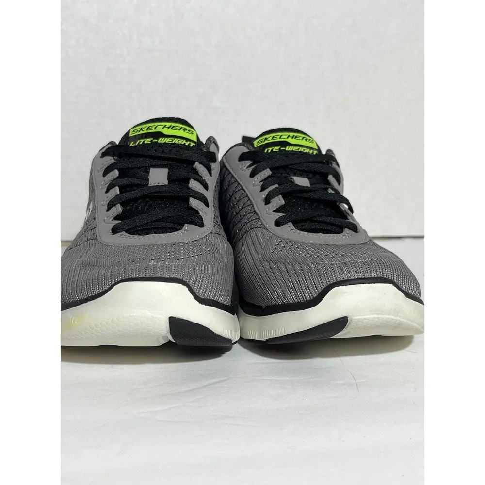 Skechers Mens Lite-Weight Dual-Lite Gray Black Sneakers 52185‎ LGBK Mens 8